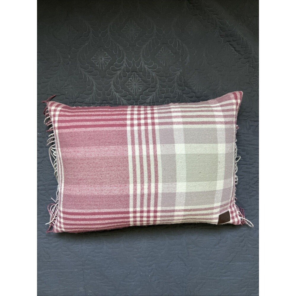 Ugg Charger Plaid Pillow 100% Wool 22”x 15” Home Accent Decor Comfort Farmhouse